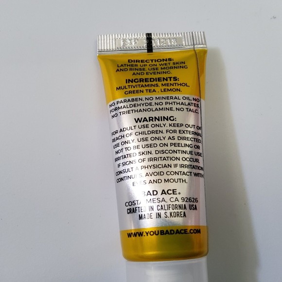 Lot Of 4- BAD ACE For Men Energy Face Wash Citrus Punch .5oz/15ml Exp 12/18/23 - Picture 5 of 6